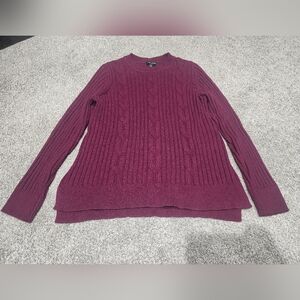 Banana Republic Plum Cable Knit Sweater Size XL